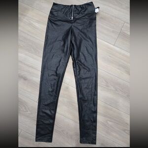 Ardene Shiny Black Faux Leather Pants